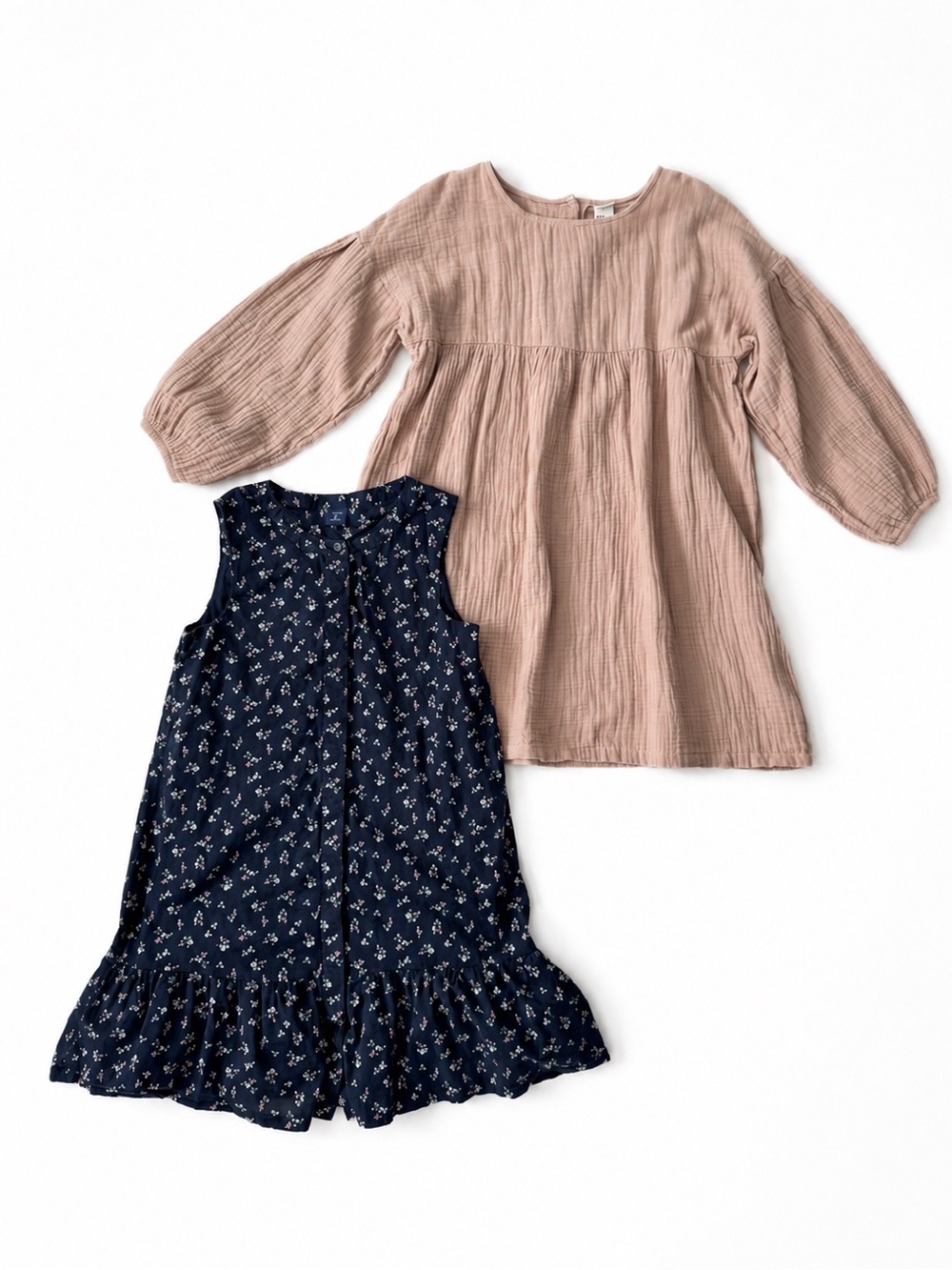 Gap Kids Floral Dress & H&M Gauze Dress Bundle Girls 7-8Y Cottagecore Neutral